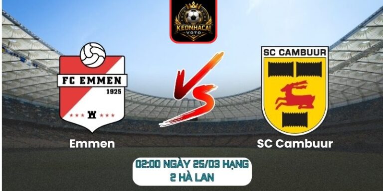 Soi kèo trận Emmen vs SC Cambuur (02:00 ngày 25/03, Hạng 2 Hà Lan) 5 Emmen vs SC Cambuur